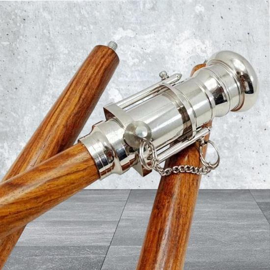 Solid Brass Nautical Antique Telescope Walking Stick  Fordable Rosewood Cane  Steampunk Style For Gift