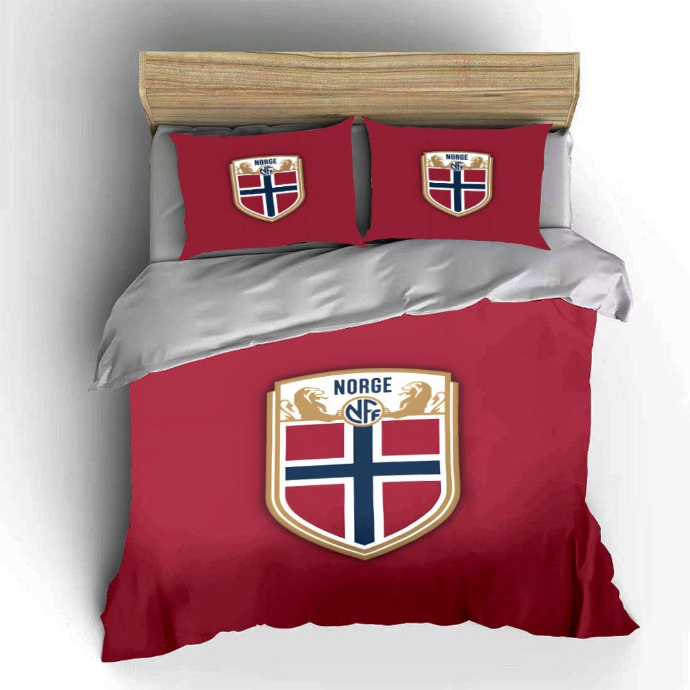 Norwegisches Emblem mit Schild. Bettwäsche-Sets Bettbezug-Sets Bettbezüge Kissenbezüge(1*Bettbezug 2*Kissenbezüge ohne Bettdecke)