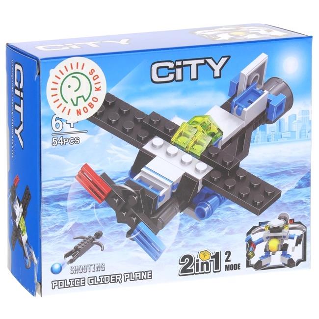 Construction Blocks 4in1 Police Police Car Robot Airplane Set 4 Pieces