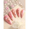 1Pc Spring And Summer Hot Stamping Flower Heart-Shaped Nail Art Stickers White Flowers, Hollow Heart-Shaped Nail Art Decal