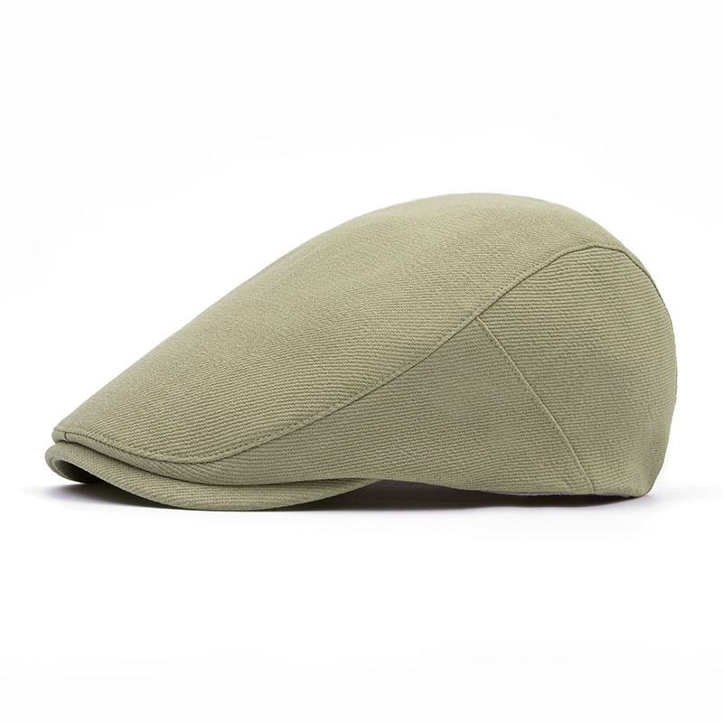 Ensfarget Cap Herre Solhatt Forward Cap Beret Kvinner Britisk Newsboy Cap