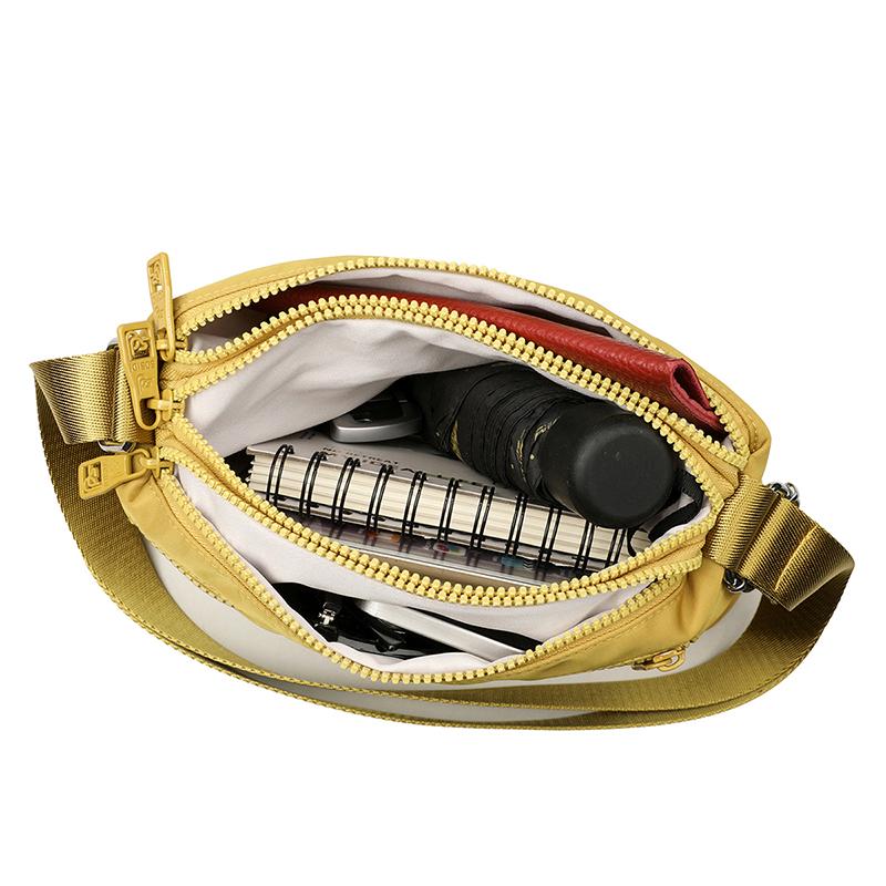 Sac à bandoulière en nylon imperméable multicouche pour femme