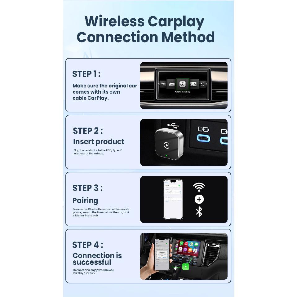 2025 NEW Wireless Carplay Adapter Android Auto 2in 1 Smart Dongle WIFI For Iphone Android Phone For Volvo Benz Mg Kia Chery VW