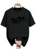 Mens New York lettered roundneck Tshirt mens designer fashionable city Tshirt retro top for men