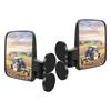 Golf Cart Side Mirrors with Screws Gasket Universal Replacement Strong Magnetic Side Mirrors Adjustable Rearview Mirror