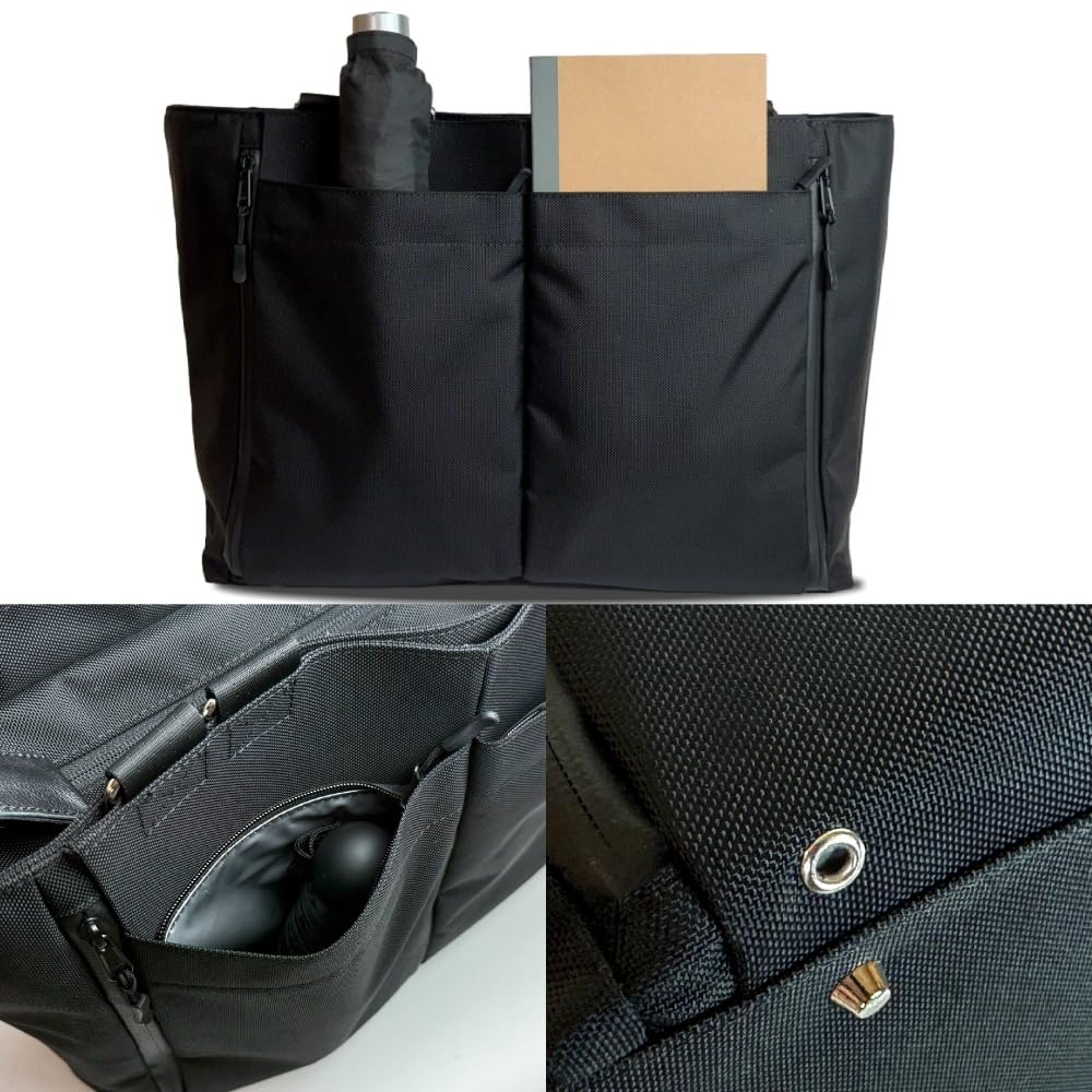 Never lose track of your phone or documents A yet tote bag with double [piuno] again! large-capacity easy-to-carry, multi-functional 3-way handles.