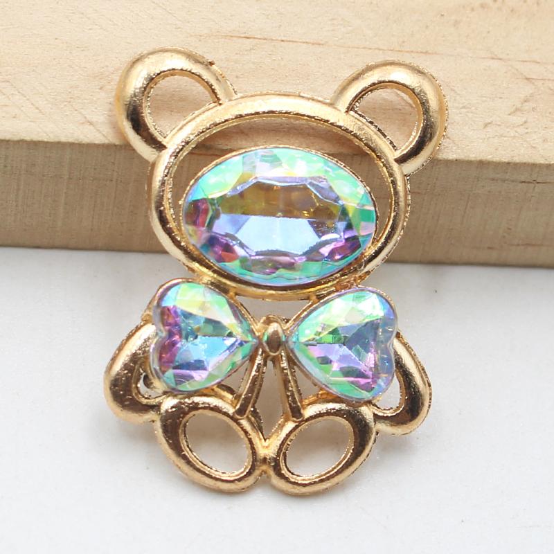 10pcs25 * 30MM Fashionable And Cute Alloy Teddy Bear DIY Accessories Hair Accessories Cartoon Phone Case Hole Shoe Accessories