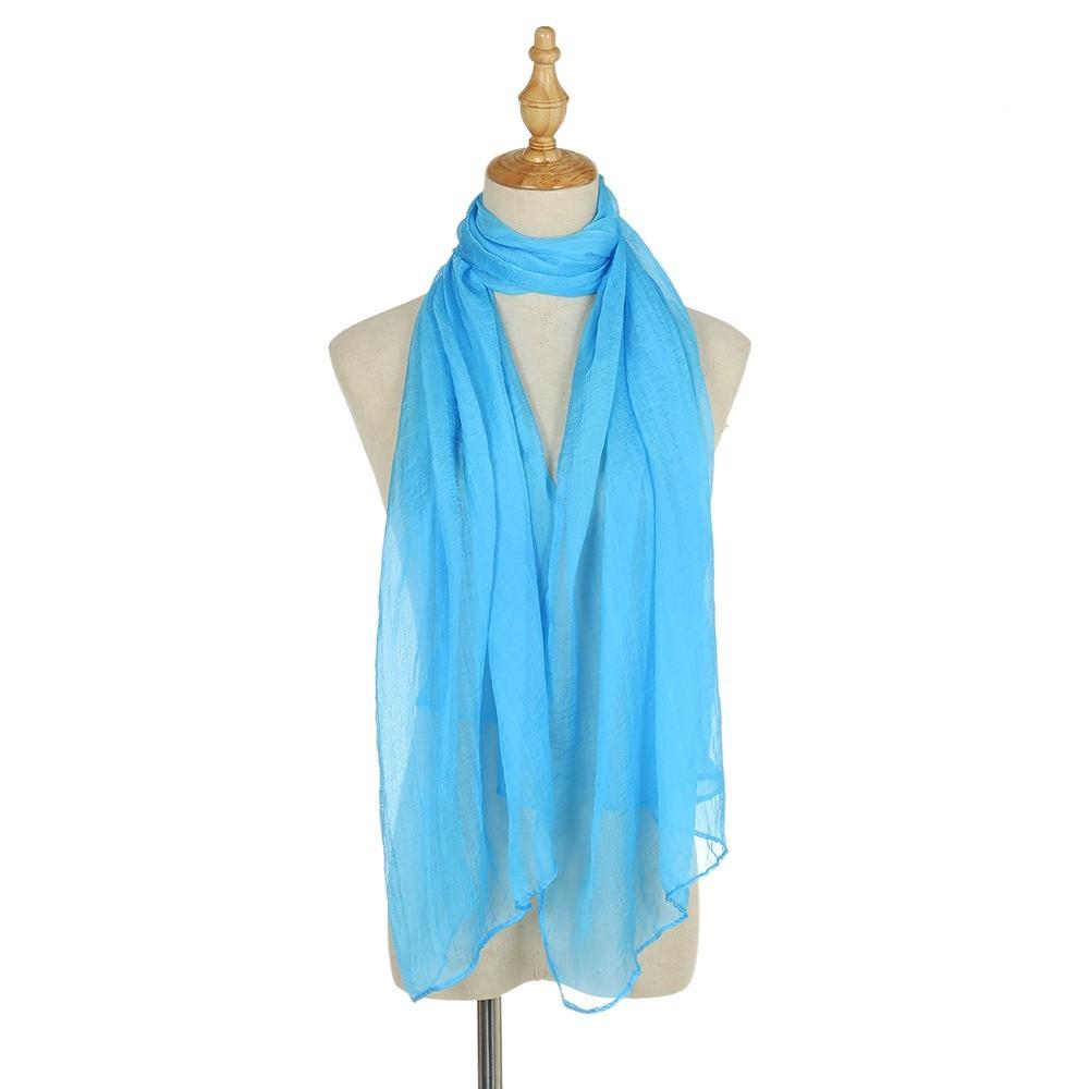 Long Sunscreen Shawl Solid Color Shawl Silk New Chiffon Scarf  Summer