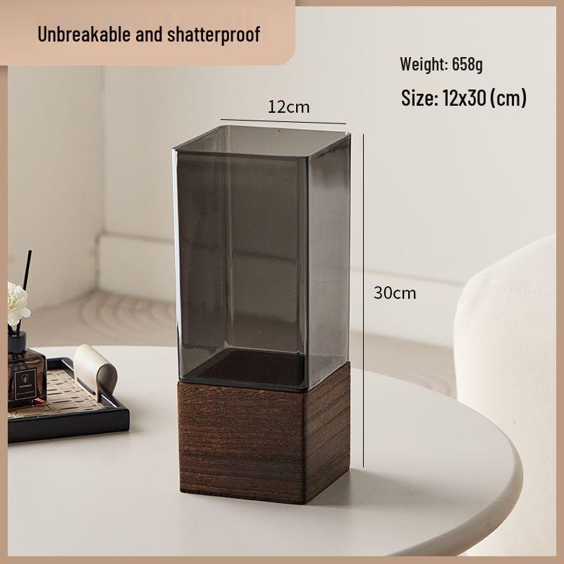 Transparent Acrylic Square Vase, Drop-Proof, for Flower Arrangements, Lucky Bamboo, and Elegant Decor in the Living Room