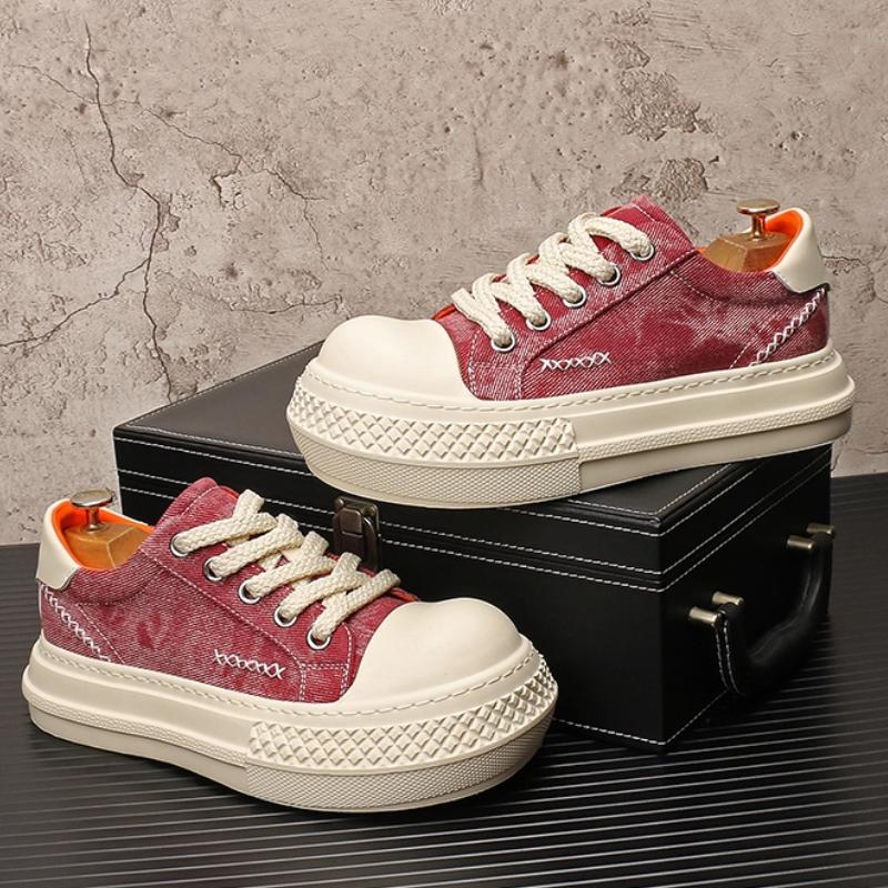 

Модные парусиновые туфли на толстой подошве, парусиновые туфли с большим носком, модная мужская обувь, простая, дышащая и повседневная обувь b32 38