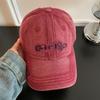 Embroidery Baseball Cap Women Washed Cotton Hat Kpop Casual Black