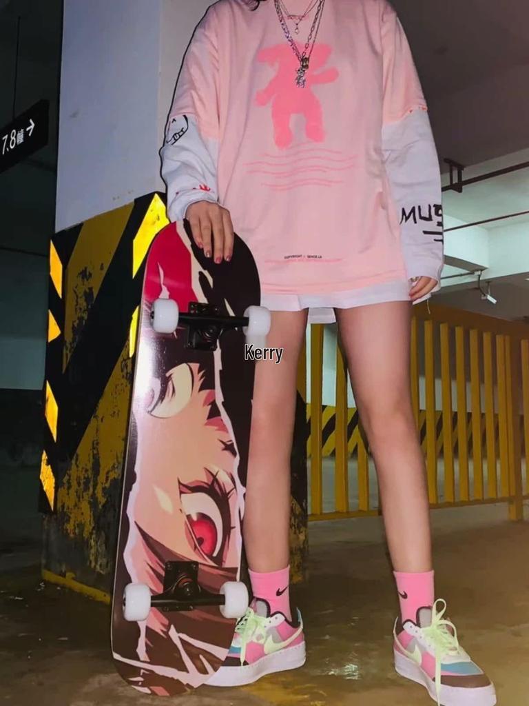 Beginner Entry-Level Double Rocker Skateboard for Street Cruising - Professional Short Board for Boys, Girls, and Adults