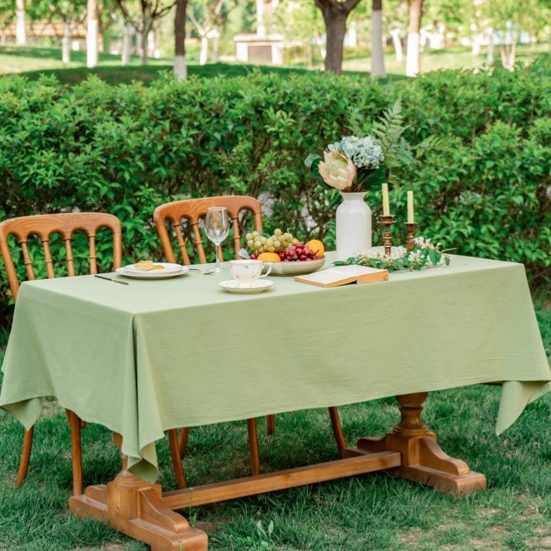 Natural Cotton Tablecloth Rectangle, Luxury Resistant Durable Farmhouse Table Cloth for Dining Party Christmas Weddings Birthday