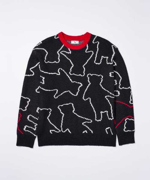 210EDIT Jacquard All-Over Sweater_Zd4Sw115_Blk