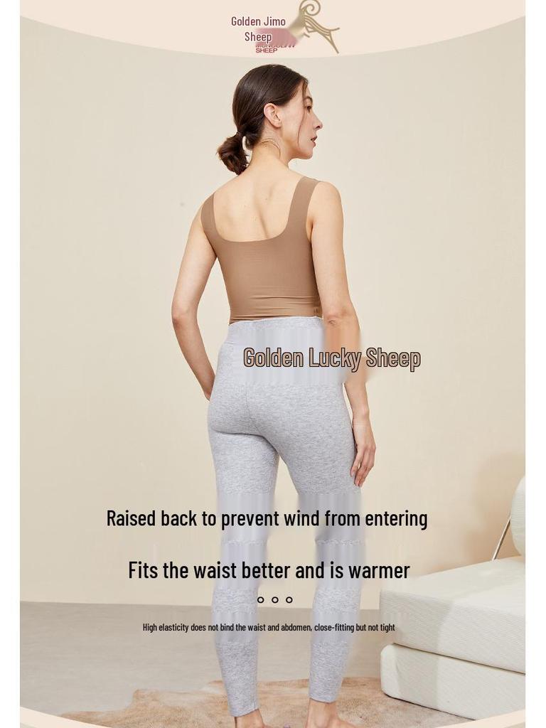Unisex Double-Layer High-Waisted Wool Cashmere Pants for Autumn/Winter - Thick and Ideal for Middle-Aged and Elderly