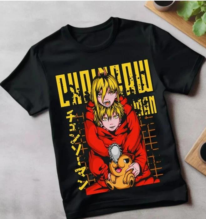 Anime Nayuta Chainsaw Unisex Denji Makima Denji Black T Shirt Size S 4XL S