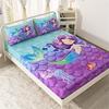 3pcs Cute Mermaid Ocean Printed Fitted Sheet, Soft Comfortable Bedding Set, For Bedroom, Guest Room 1*Fitted Sheet+2*Pillowcase