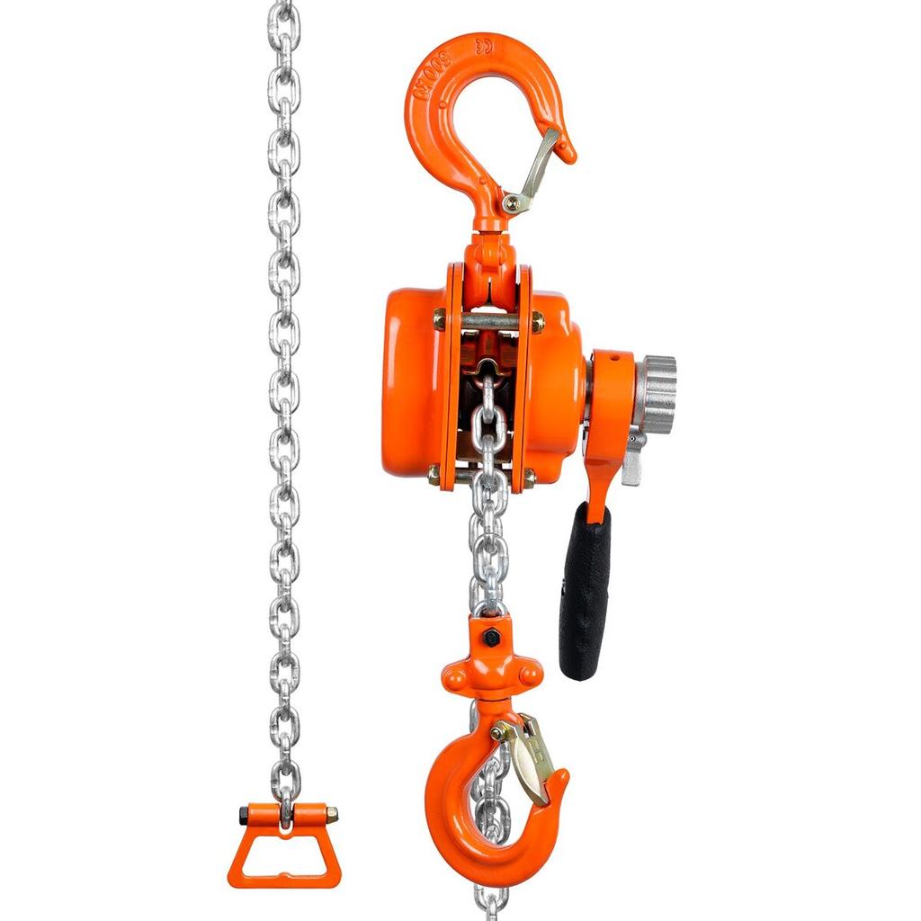 Manual Lever Chain Hoist, 1/2 Ton 1100 Lbs Capacity 10 FT Come Along, G80 Galvanized Carbon Steel with Weston Double-Pawl Brake, Auto Chain Leading &