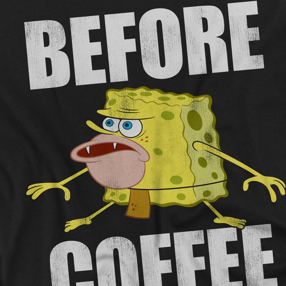 SpongeBob SquarePants Unisex Adult Before Coffee Meme T-Shirt
