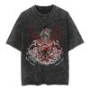 Anime Attack On Titan Eren Jaeger Print T Shirt Men Women T-shirts Washed Cotton Tee Y2k Harajuku Gothic Short Sleeve Tshirt Men