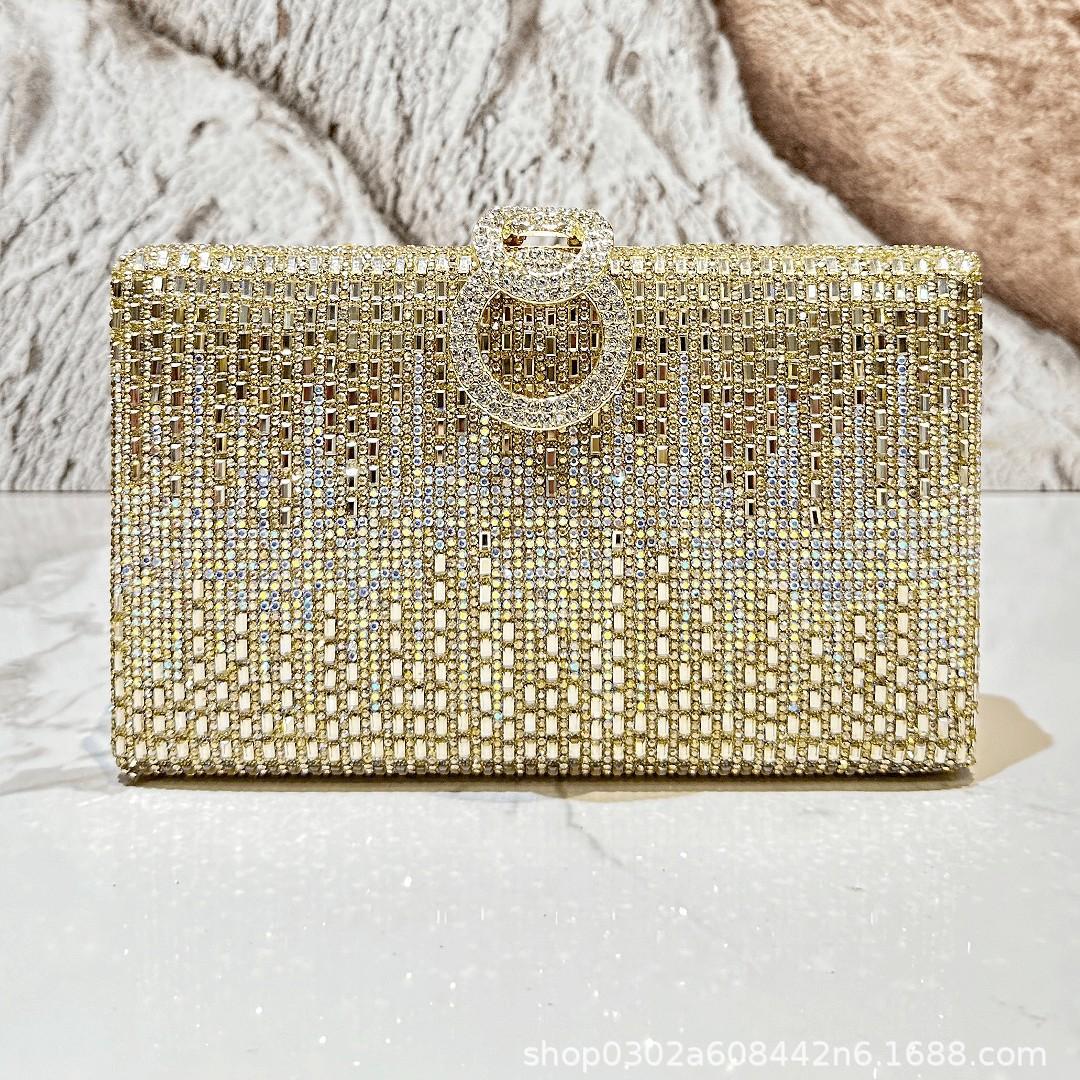 

Shiny Rhinestone Evening Dress Wallet Crystal Diamond Women s Handbag Fashion Banquet Wedding Chain Shoulder Money Bag золотой