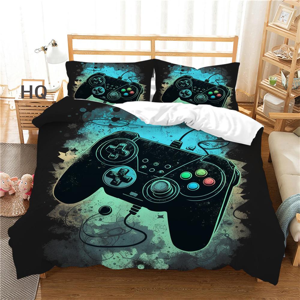 3D herní konzole Tisk Domácí povlečení King Size Povlečení Polyester Chlapecký náctiletý Výzdoba ložnice