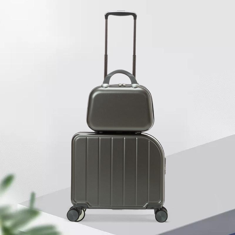 Unisex 18" Lightweight Japanese Trolley Suitcase - Compact Travel Bag for Students