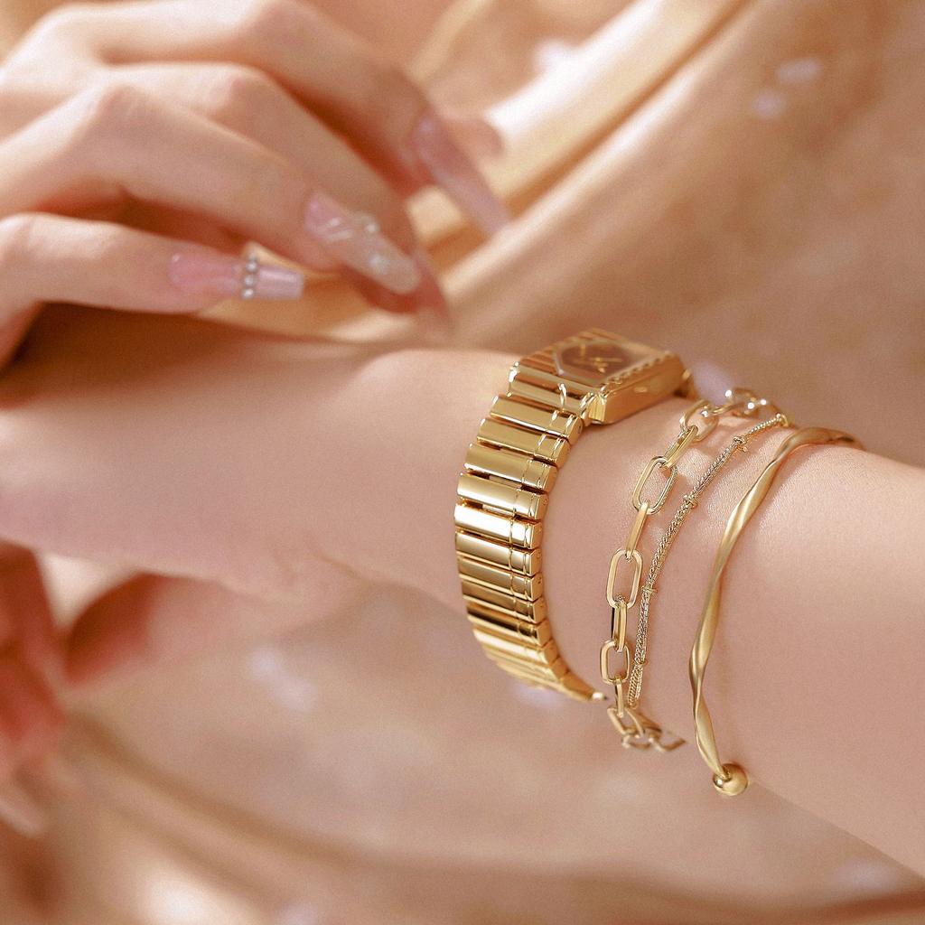 Light Luxury Retro Quartz Watch for Women with Square Piano Dial and Waterproof Original Watches Paired with Dress