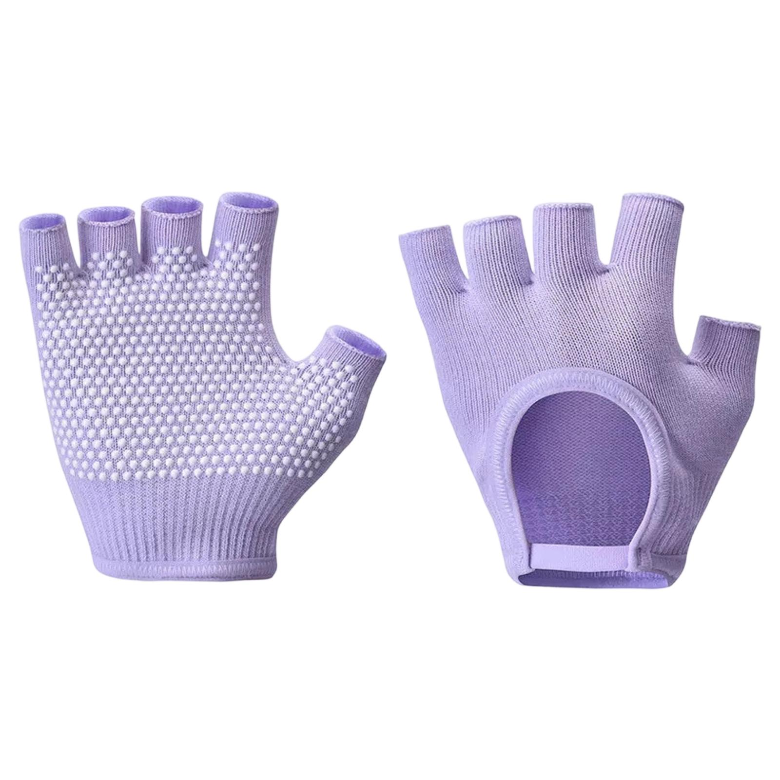 

Women Yoga Gloves Non Slip Breathable Fitness Gloves for Pilates Barre Gym Workout Exercise with Open Finger Design and Adjustable Strap One Size фіолетовий