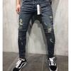 Fashion Men Straight Denim Hole Pants Slim Casual Hip Hop Style Jeans