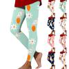 Damen Casual Mode Outdoor Weihnachten Bedruckt Slim Elastische Yogahose Cropped Hose