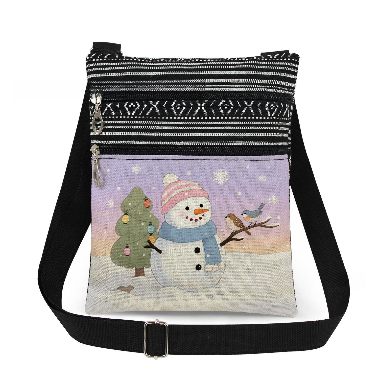 

1PC Santa Claus Print Tote Bags Women Shoulder Handbags Postman Package 6896