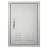 BBQ Access Door, 610x431 Mm Single Outdoor Kitchen Door, Stainless Steel Flush Mount Door, Wall Vertical Door with Handle, Vents and Hook, for BBQ