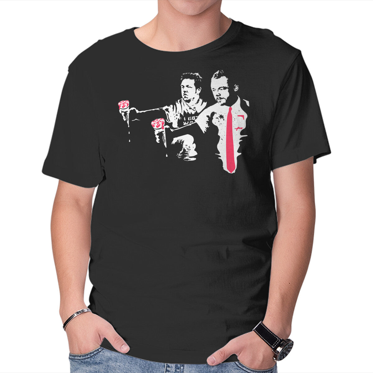 Unisex Crew Neck T-Shirt Strawberry Fiction Graphic Short Sleeve Casual Tee S