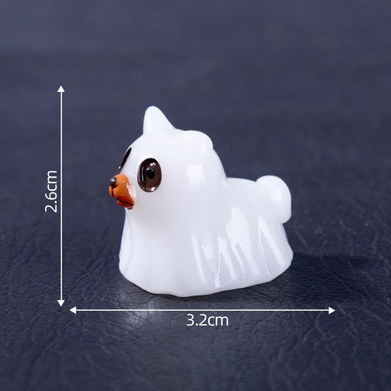 Halloween Glow-in-the-dark Puppy Ghost Figurine Cute Particle Decorative Accessories Micro-landscape Small Ornaments