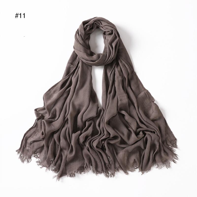 % Rayon Pleated Solid Color Human Cotton Two-end Beard Bag Headscarf Female, New Breathable Soft Scarf