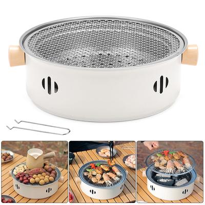Charcoal Barbecue Grill Portable Barbecue Grill Pan with Grill Net Compact Tabletop BBQ Grill Multifunction for Camping Picnic