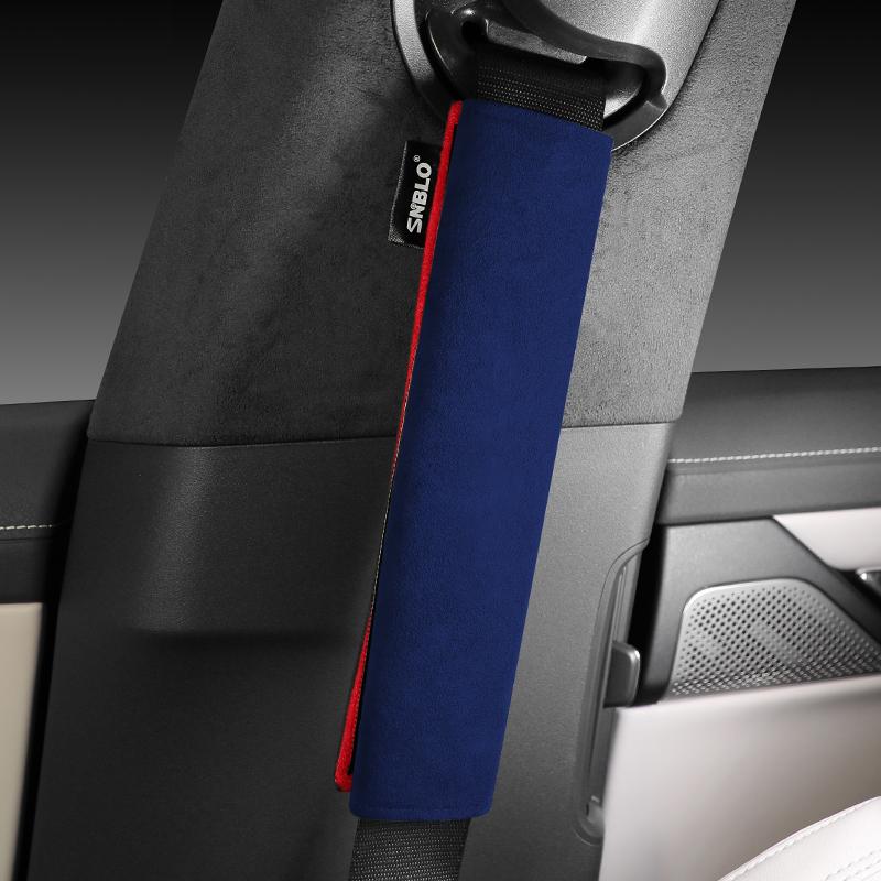 For Rio Picanto Sportage Ev6 Niro Forte Seat Interior Accessories Car Safety Belt Cover Shoulder Alcantara Suede Protector