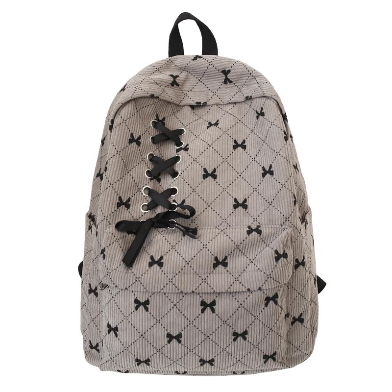 

Student School Bag Women s Backpack Bow Travel Backpack серый