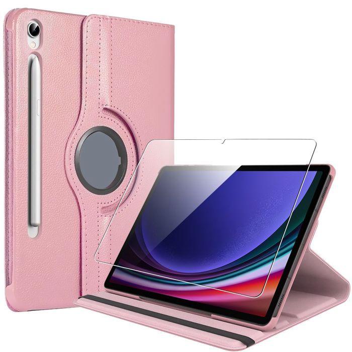 Coque + Verre Trempé - BOOLING - pour Samsung Galaxy Tab S9 - Antichoc 360° - Rose - Multi-Angle