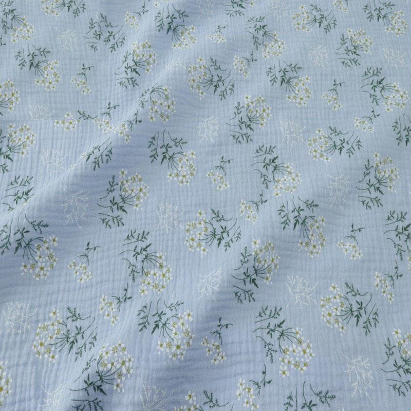 100X135cm Soft Floral Pajamas Nightdress Cotton Gauze Fabric Rose Printed Crepe Cotton Long-sleeved Ins Style Homewear Fabric