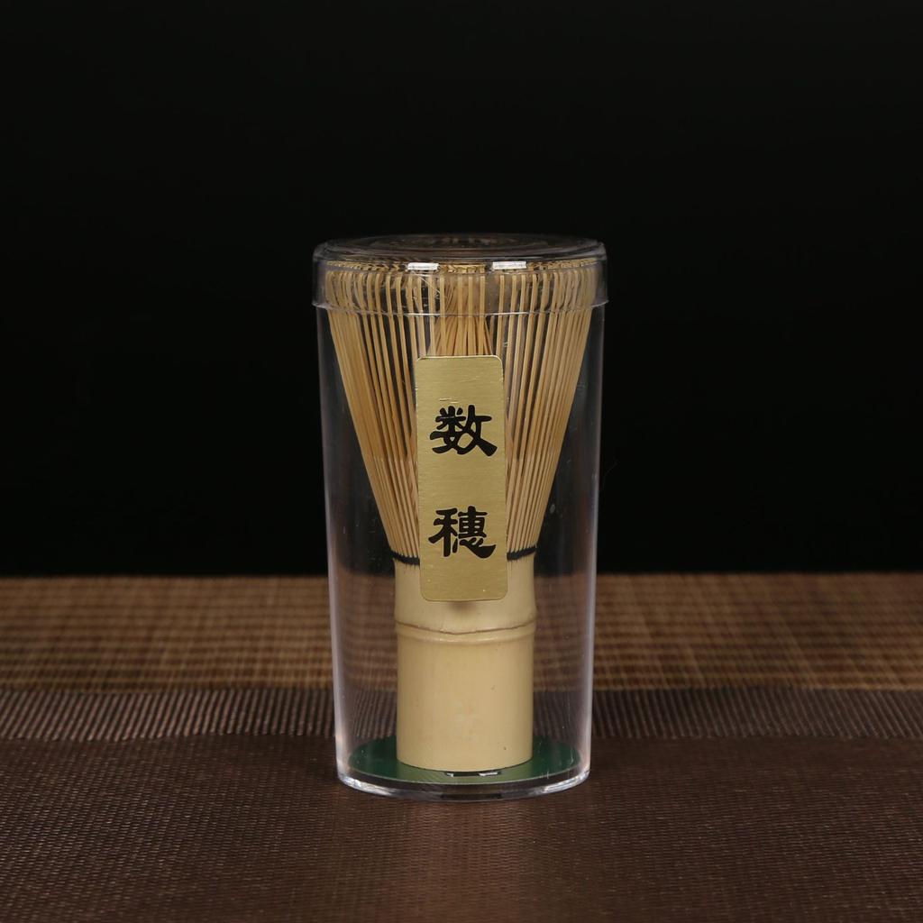 1/4Pcs Matcha Whisk Set Handmade Purple Bamboo Whisk Traditional Tea Scoop Deep Scoop Tea Strainer Clear Whisk Storage Holder