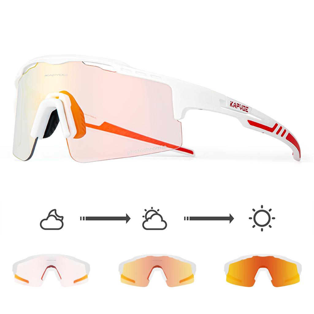 KAPVOE Photochromic Sunglasses Cycling Glasses for Men Women Cycle Eyewear Goggle Sports Speed Road MTB Mountain Bike Bicycle