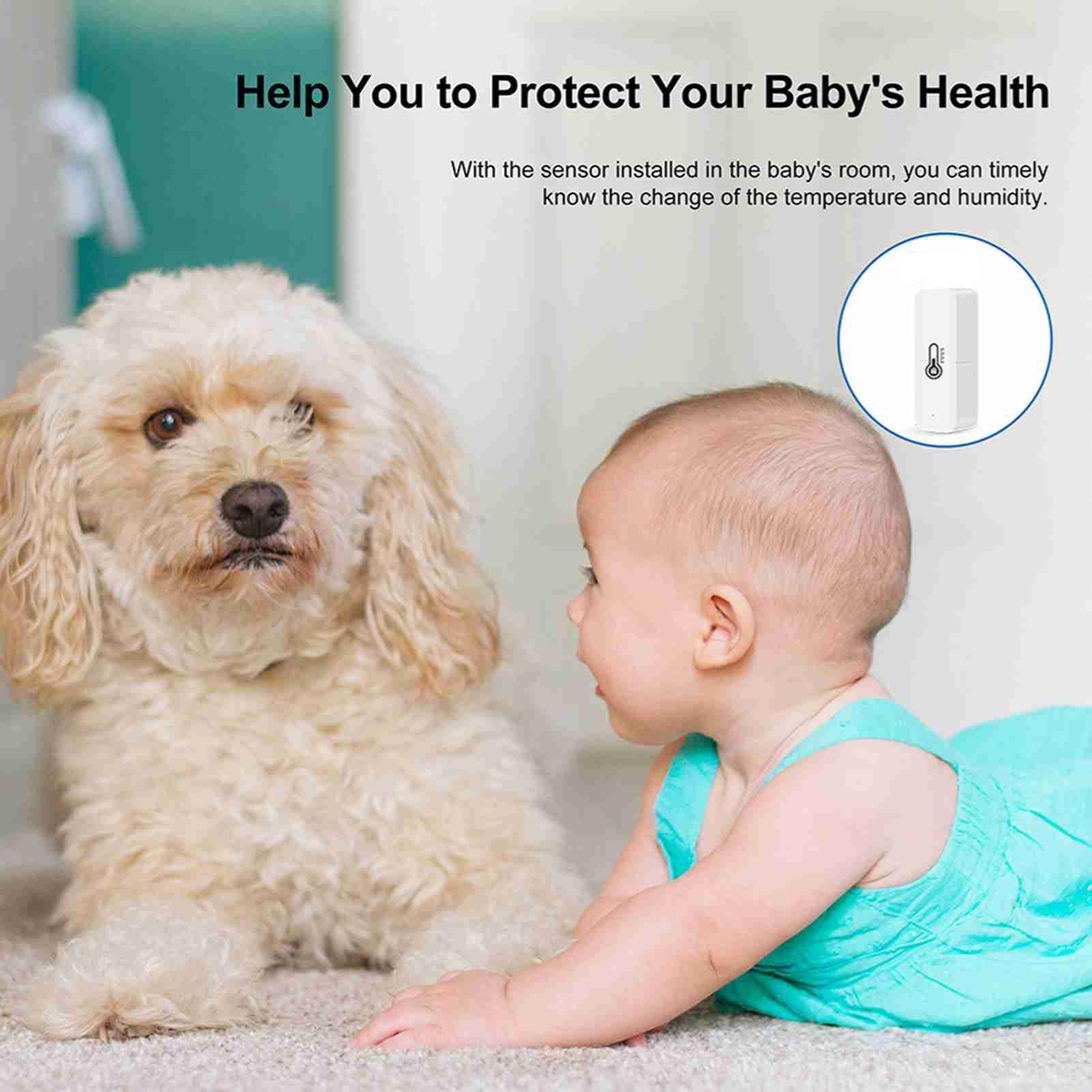 Temperature Humidity Sensor APP Real Time Monitoring Voice Control Indoor Hygrometer Thermometer Sensor