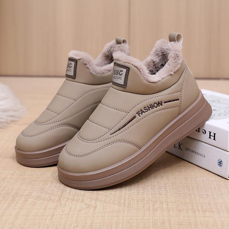 Boots Women's Winter New Casual Women's Comfortable Snow Boots Fleece Warm Non-Slip Cotton Boots One Kick Mom Shoes