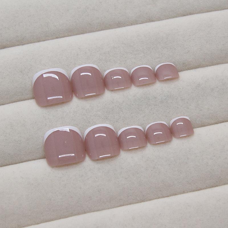 Nail art piece Simple French wearable nail removable toenail piece European and American toenail piece Atmospheric nail art patch
