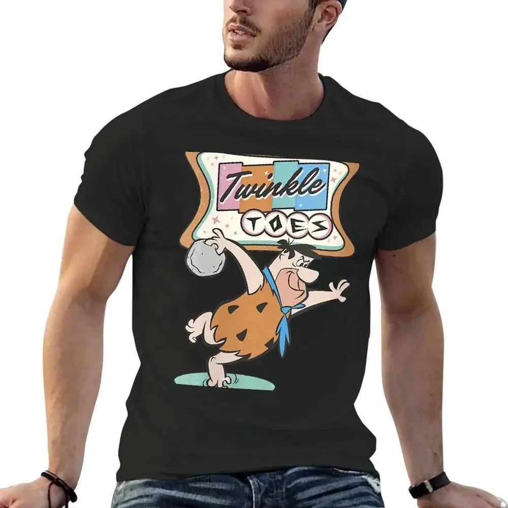 The Flintstones Twinkle Toes Fred Flintstone Bowling Alley T-shirt Hot Sale 2025 Korean Fashion Cute Clothes Men Clothes Womens