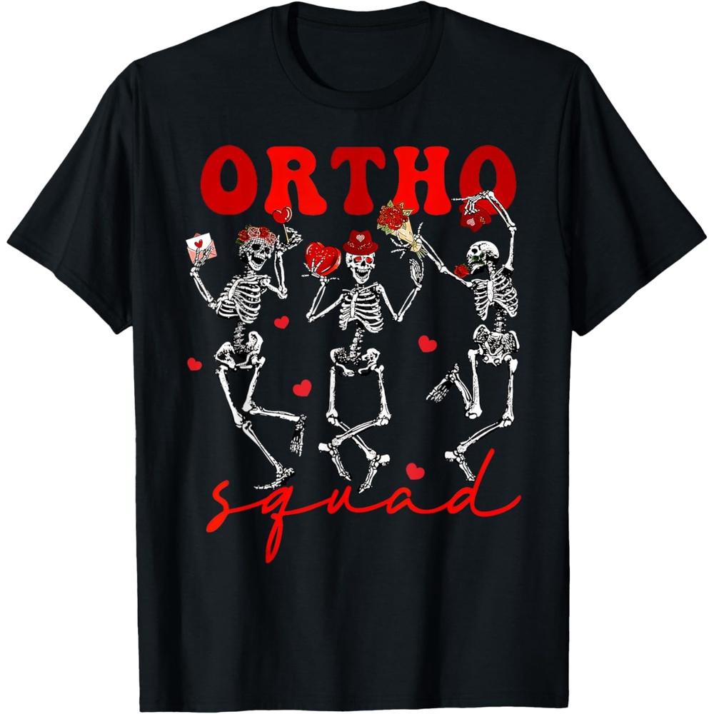 Ortho Squad Skeleton Orthopedics Department Valentine s Day T-Shirt XS чёрный