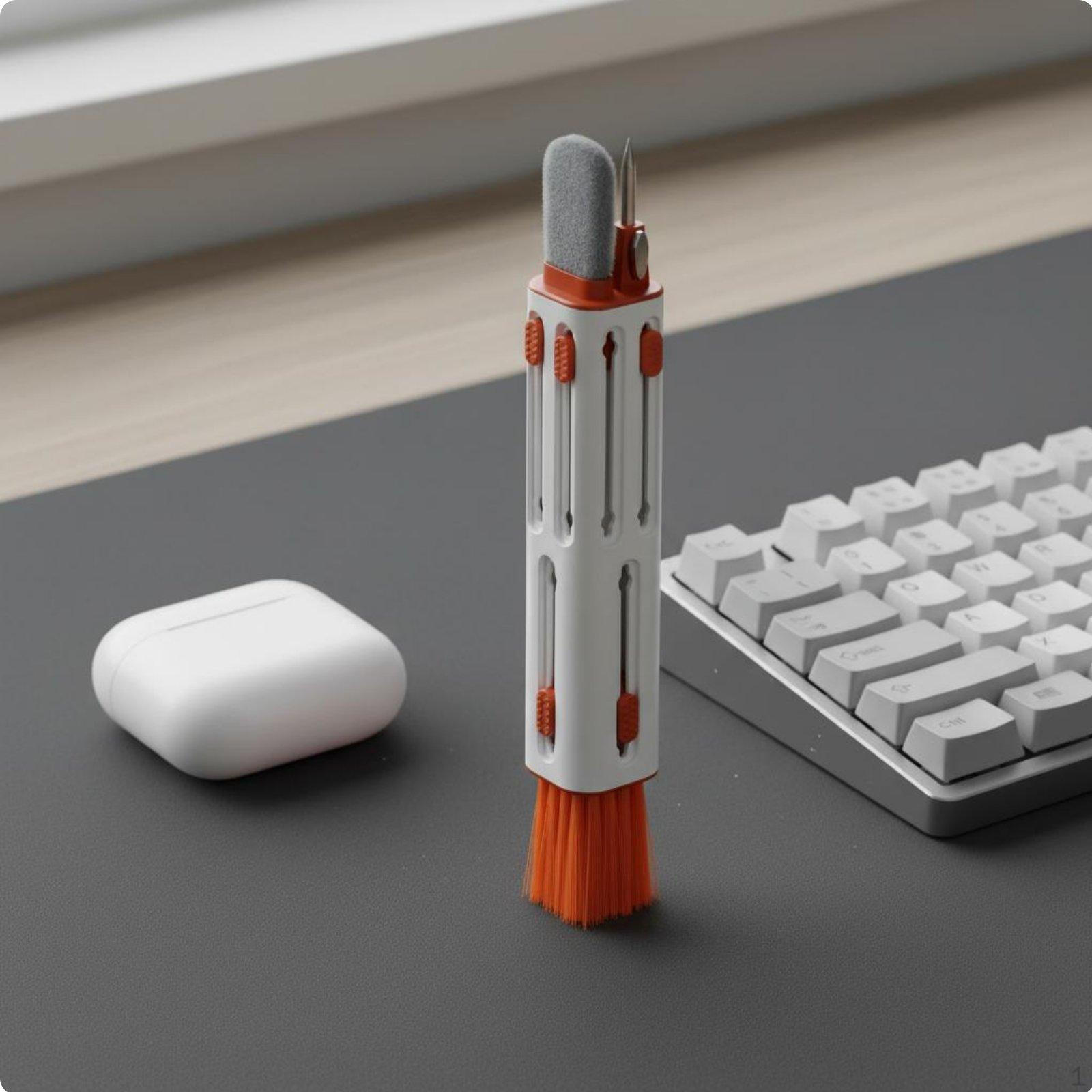 Earbud Cleaning Pen Multifunctional Headphone Kit MultiFunction Keyboard Cleaner Brush for White Red