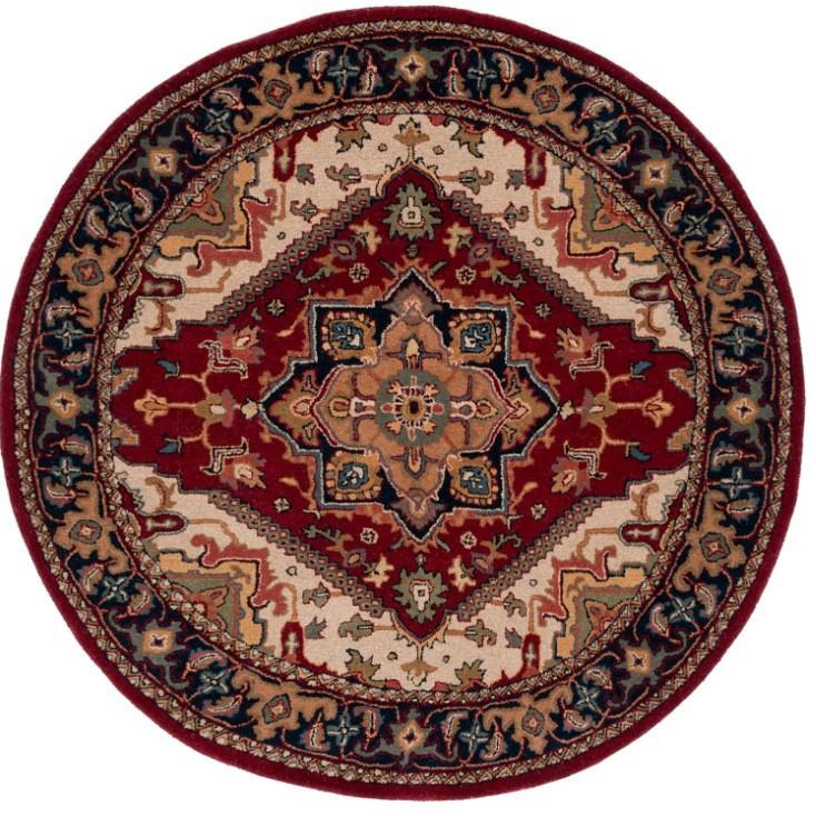 

Ethnic Style Circular Carpet Retro Bohemian Style Anti Slip Rug Living Room Bedroom Winter Warm Home Decoration Mat 80x80cm
